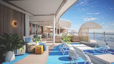 Some of the ship's highlights include an elevated sun deck with a plunge pool and bar, a private restaurant, and a grand family suite. Photo: Royal Caribbean International