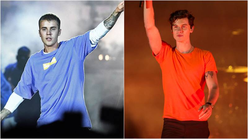 Justin Bieber, left, and Shawn Mendes have both cancelled their world tours. Photo: AFP, Reuters