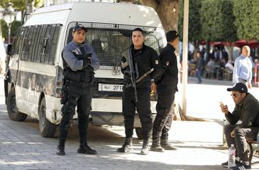 Police officers in downtown Tunis. Reuters file photo.