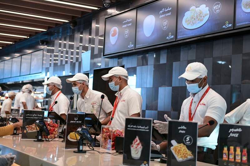 The counters are manned at full capacity for the Abu Dhabi launch