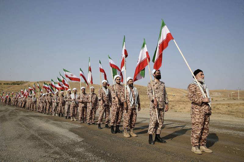 Members of the Islamic Revolutionary Guard Corps take part in a military drill. Reuters