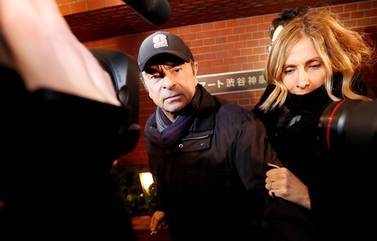 Carlos Ghosn and wife Carole. Lawyers says his arrest means treatment for serious condition stopped. Reuters