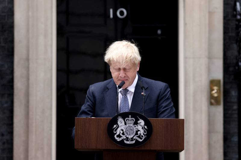 On Thursday afternoon, British Prime Minister Boris Johnson succumbed to intense pressure and announced his resignation outside No 10 Downing Street in London. Reuters
