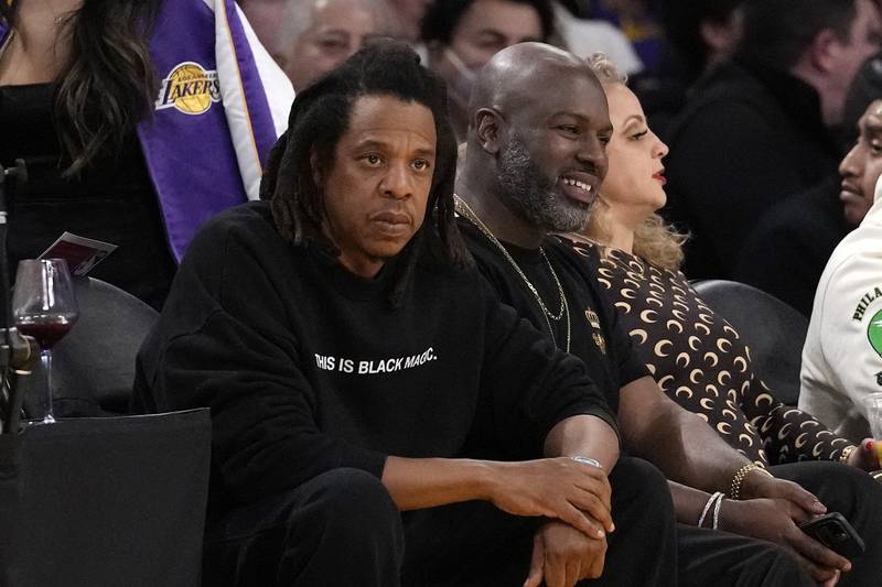 Rapper and musician Jay Z watches during the NBA game between the Los Angeles Lakers and the Oklahoma City Thunder on Tuesday night, February 7, 2023, in Los Angeles. AP