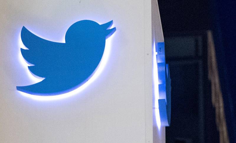 (FILES) In this file photo taken on November 4, 2016, the Twitter logo is seen on a sign at the company's  headquarters in San Francisco, California.  It's a tired cliche but on Twitter, it rings true: Canadians are more polite than Americans, saying words like "great" and "thank you" more often, a scientific study said on November 21, 2018. The report in the journal PLOS ONE, led by three researchers at McMaster University, analyzed 37 million tweets from 2015-16.
 / AFP / JOSH EDELSON
