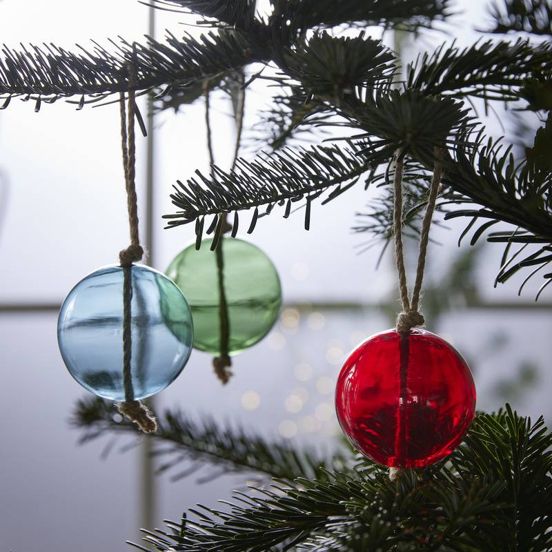 Coloured glass is a simple and effective decorating trend this Christmas. Photo: Ikea