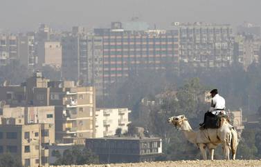Pollution smog covering Cairo, which is among the worst cities in the world for nitrogen oxide presence in the air. AFP