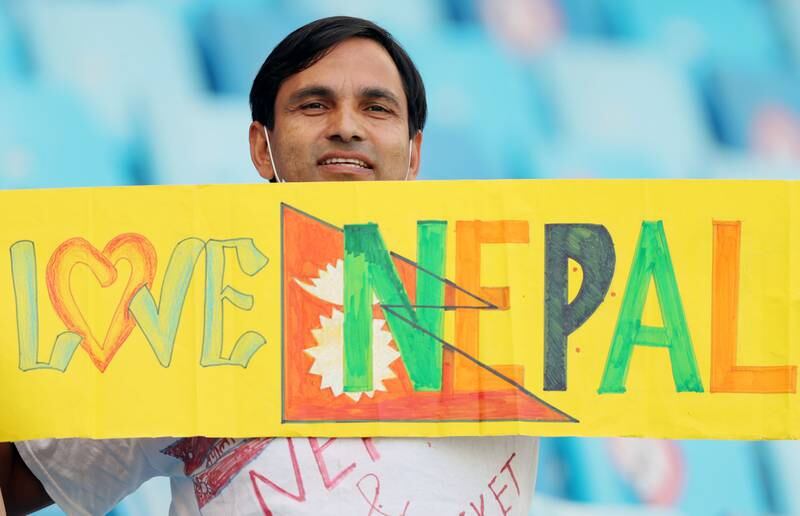 Nepal fans at the Dubai International Stadium. 
