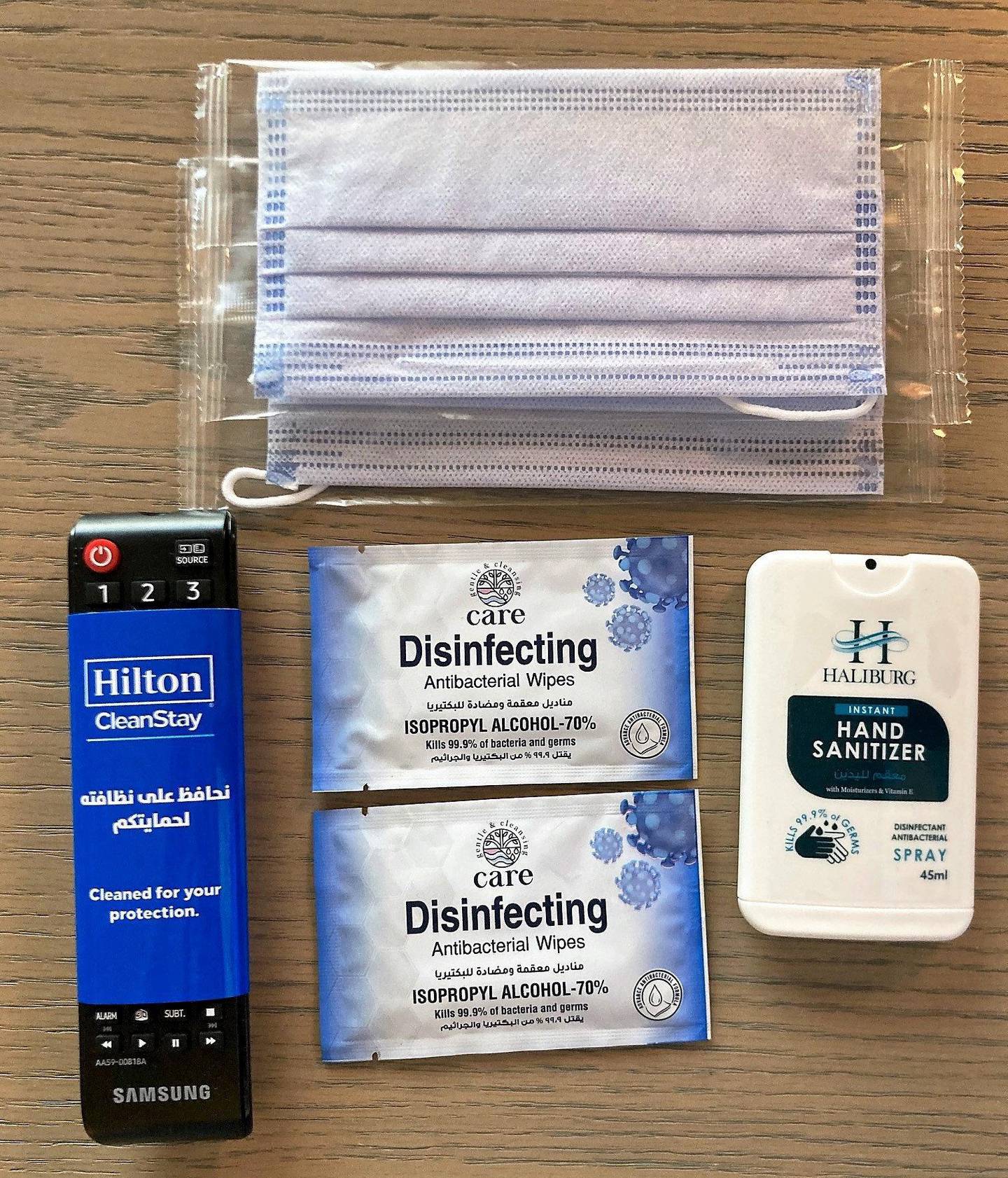 In-room hygiene kits are provided for all guests checking in at Hilton Abu Dhabi Yas Island. 