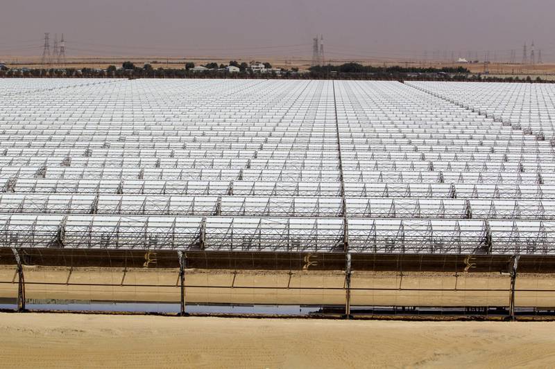 The Shams 1 Solar Power Station in Abu Dhabi. A number of countries in the Mena region are developing renewable energy projects. Christopher Pike / The National