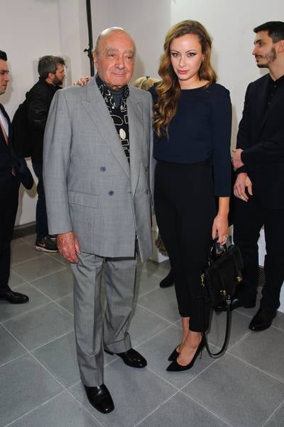 With one of his daughters, Camilla Al-Fayed, in London in 2014. Getty Images