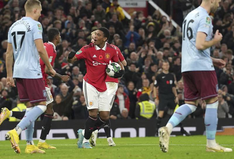 Anthony Martial – 6. Equalised 19 seconds after the restart following Villa’s opener. A very dull first half, but positive for him to be starting – and scoring - again. AP Photo