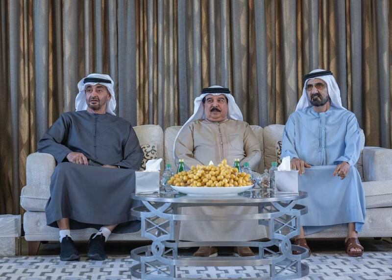Sheikh Mohamed, Sheikh Mohamed bin Rashid and King Hamad. Photo: Government of Dubai Media Office