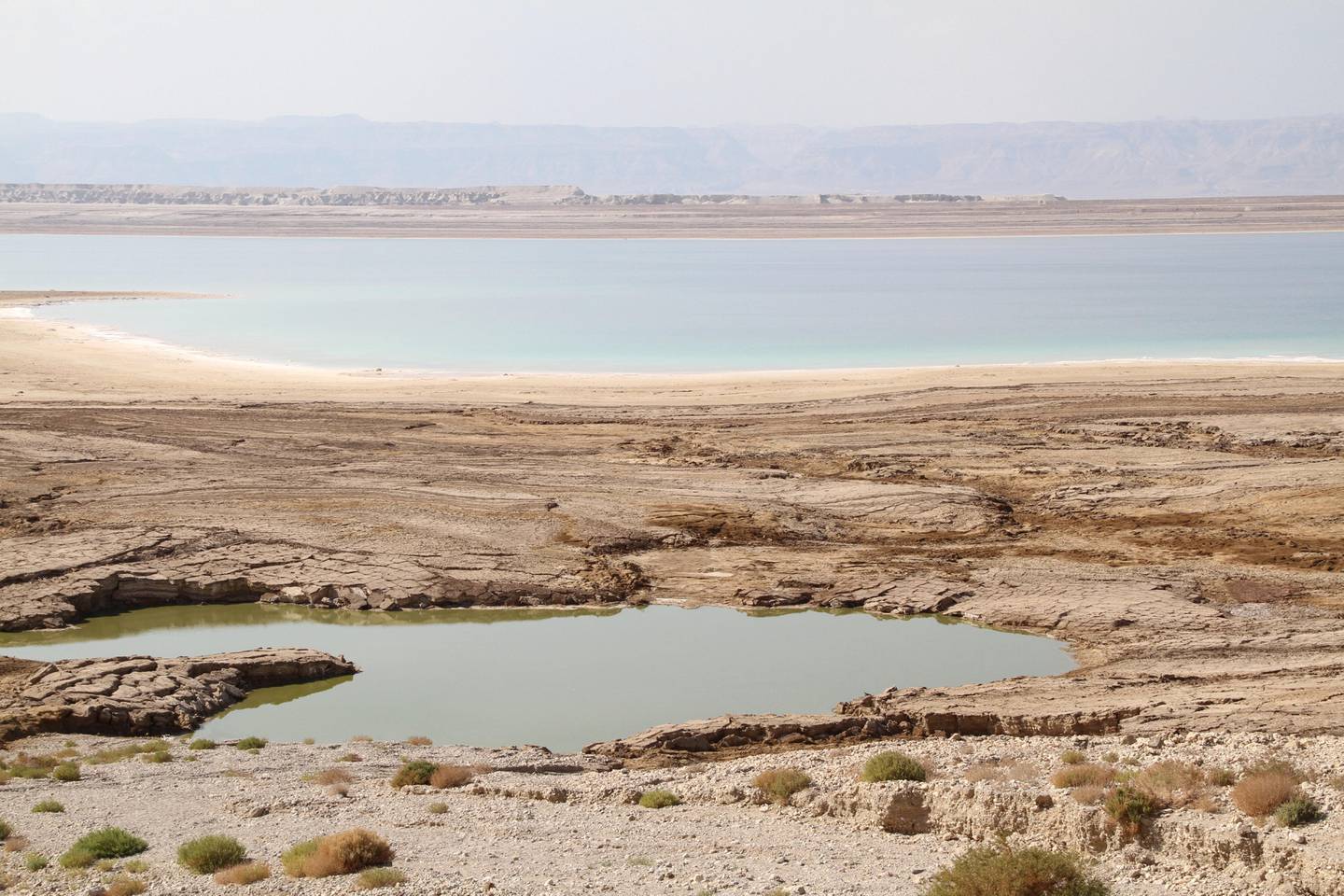A large sinkhole on the shore of the Dead Sea. Its one of 300 sinkholes that have formed since the early 2000s within a 6 kilometre stretch. Sophie Tremblay for The National