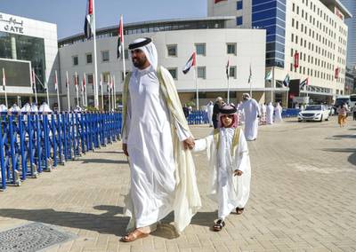 Dubai, United Arab Emirates, June 6, 2019.  Sheikh Hamdan and two of his brothers having a groom celebration at the Dubai World Trade Centre. --VIP guests arrive at the event.Victor Besa/The NationalSection:   NAReporter:  Anna Zacharias