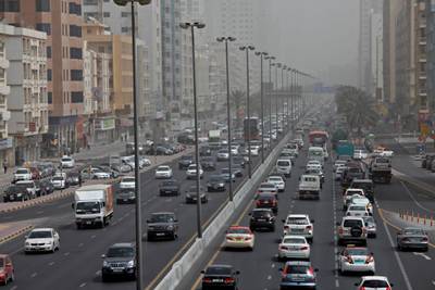 Sharjah, March 19, 2012 - Traffic on Al Ittihad Road in Sharjah City, Sharjah, January 30, 2012. (Jeff Topping/The National) 