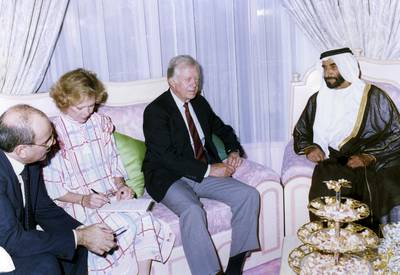 Handout photos of president Jimmy Carter and his wife on a visit to the Gulf Region in the '90's. (Handout image)
