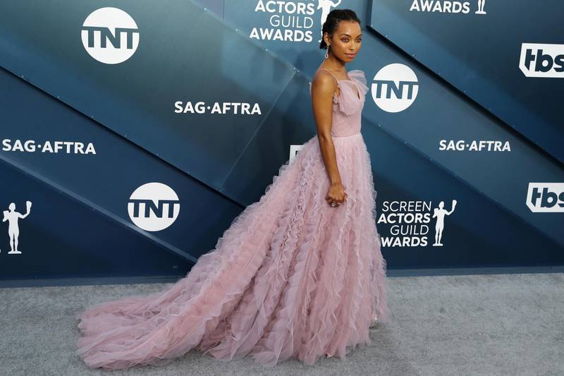 Logan Browning in Jason Wu at the 26th Annual Screen Actors Guild Awards at The Shrine Auditorium on January 19, 2020 in Los Angeles, California. EPA