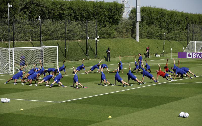 The Dutch team training. Reuters