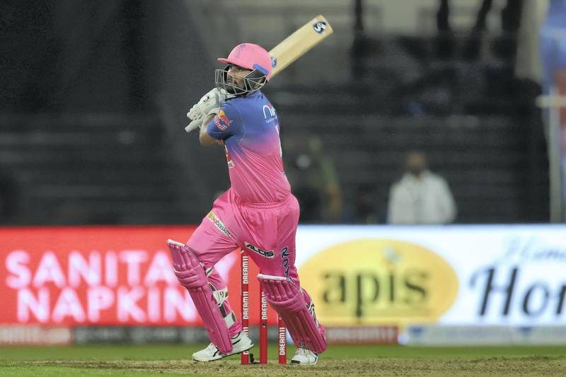 Rahul Tewatia of Rajasthan Royals  bats during match 4 of season 13 of the Dream 11 Indian Premier League (IPL) between Rajasthan Royals and Chennai Super Kings held at the Sharjah Cricket Stadium, Sharjah in the United Arab Emirates on the 22nd September 2020.
Photo by: Deepak Malik  / Sportzpics for BCCI