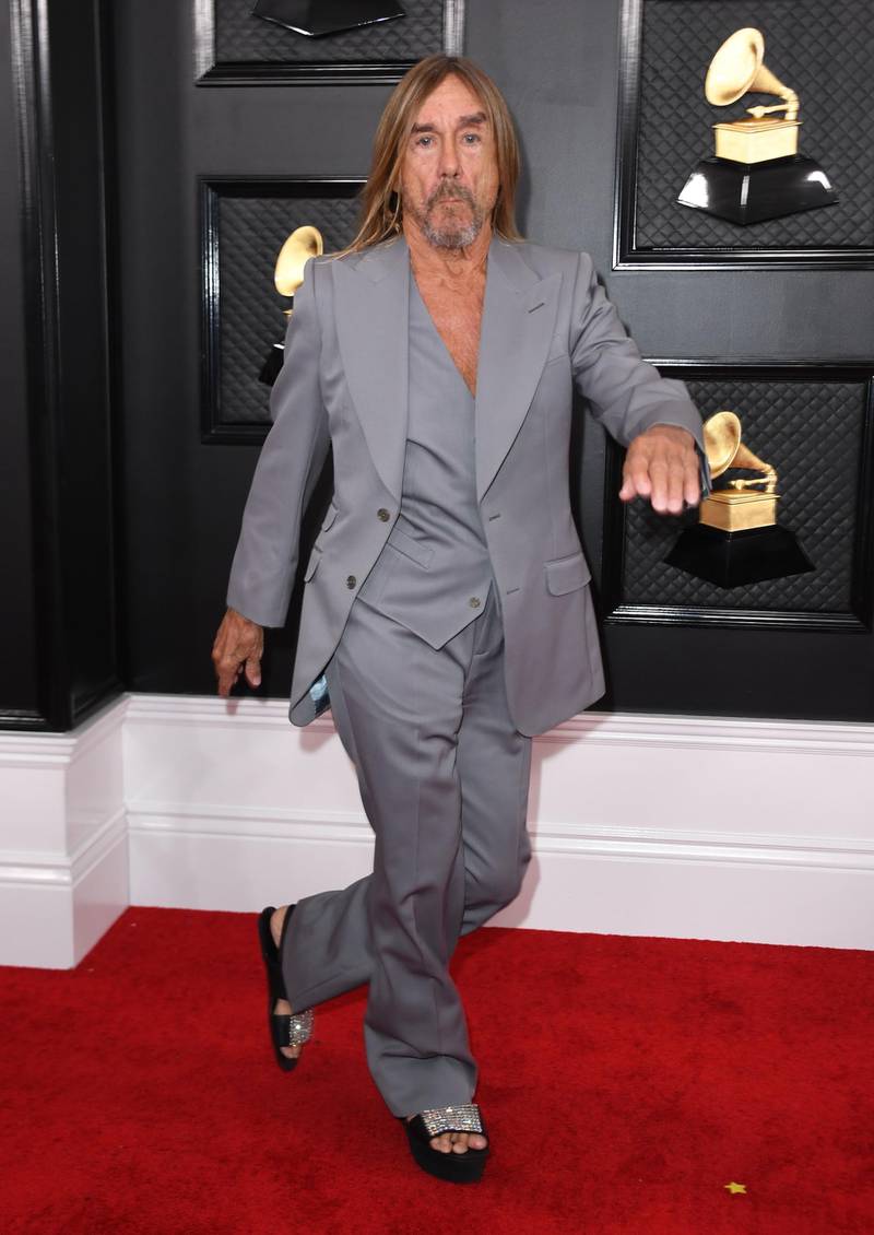 US musician Iggy Pop arrives for the 62nd Annual Grammy Awards on January 26, 2020, in Los Angeles.  AFP