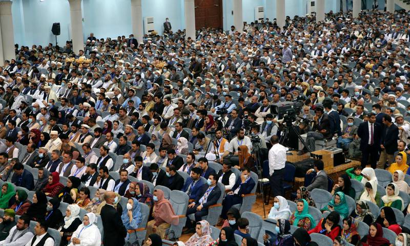 Delegates attend the last day of the loya jirga convened by Afghan President Ashraf Ghani. AP Photo