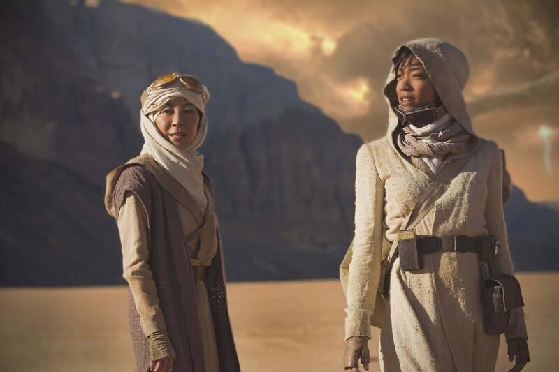 Michelle Yeoh and Sonequa Martin-Green in Star Trek: Discovery. Courtesy CBS
