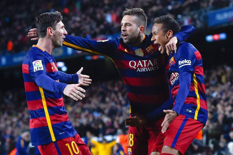 Lionel Messi, left, scored two and set up two in Barcelona's 4-1 win over Espanyol in the Copa del Rey. David Ramos / Getty Images