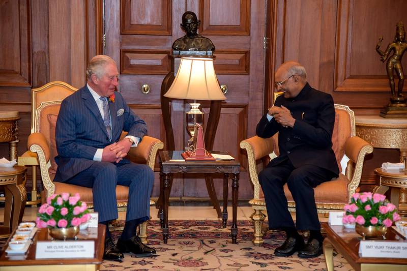 Prince Charles and President Ram Nath Kovind met the day before the British royal's birthday. AFP