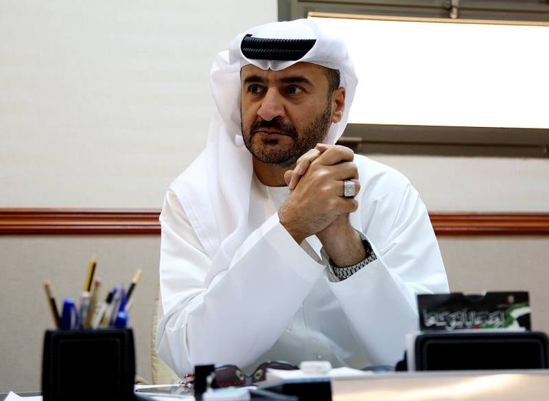 Dubai, Jan, 22, 2018: Judge Dr Ali Galadari Hassan Ibrahim gestures during the interview at his office in Dubai. Satish Kumar for the National / Story by Salam Al Amir