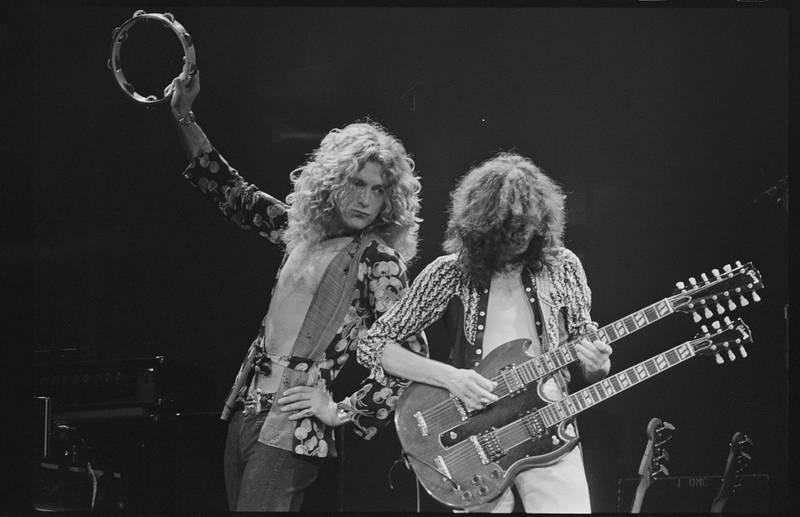 Robert Plant and Jimmy Page of Led Zeppelin (Photo by  Jay Dickman/CORBIS/Corbis via Getty Images)