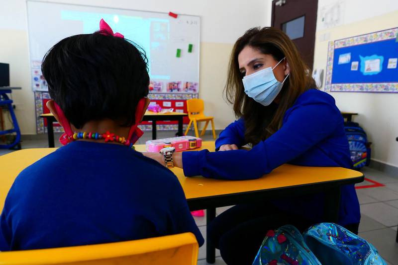 Sumaiya Shaukat, Kindergarten head fasting during the Ramadan and working at the Gulf Model School Behind Lulu Village, Muhaisnah 4 in Dubai on April 21, 2021. Story by Anam