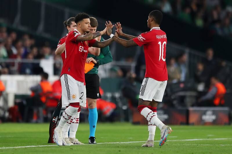 SUBS: Jadon Sancho - 6 On for Rashford on 60. Through with only the goalkeeper to beat on 70 and Elanga clear to his left. He took a shot which was saved, but the linesman flagged for offside. 

Getty