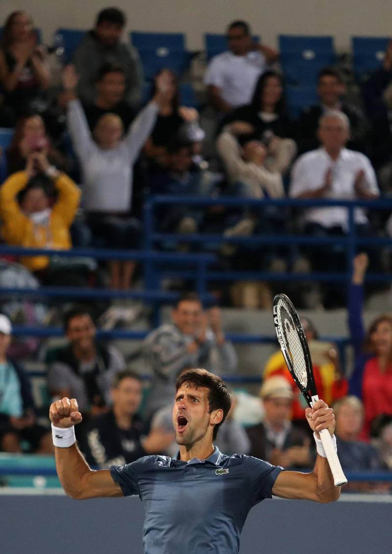 Novak Djokovic prevails in the third set 7-5 to beat Kevin Anderson in the final. Suhaib Salem / Reuters