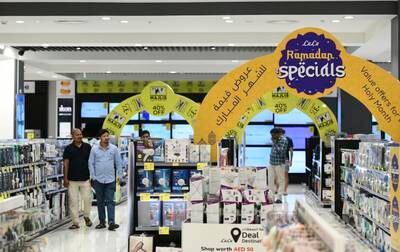 Ramadan sales signage in the electronics section at Lulu Hypermarket, Abu Dhabi. Khushnum Bhandari / The National
