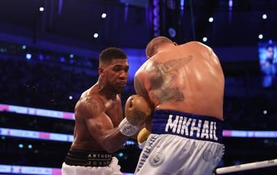 Anthony Joshua goes on the attack. Getty Images