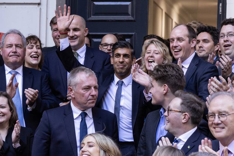 Mr Sunak after being announced as winner of the Conservative Party leadership contest on October 24. Getty Images