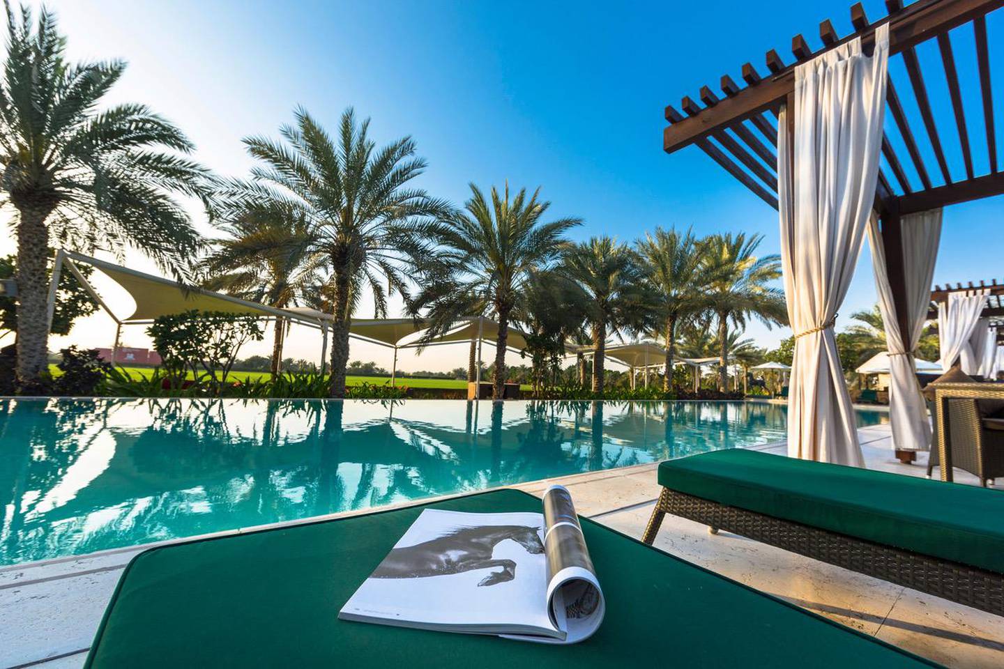 The resort has a large infinity pool. Courtesy of Melia Desert Palm Dubai