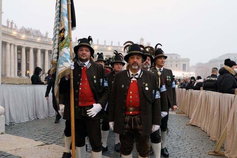 Mourners from Bavaria in Germany arrive. Getty Images