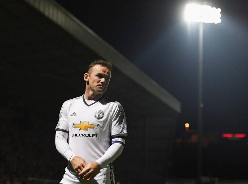 Wayne Rooney of Manchester United looks on during the League Cup third round match. Laurence Griffiths / Getty Images