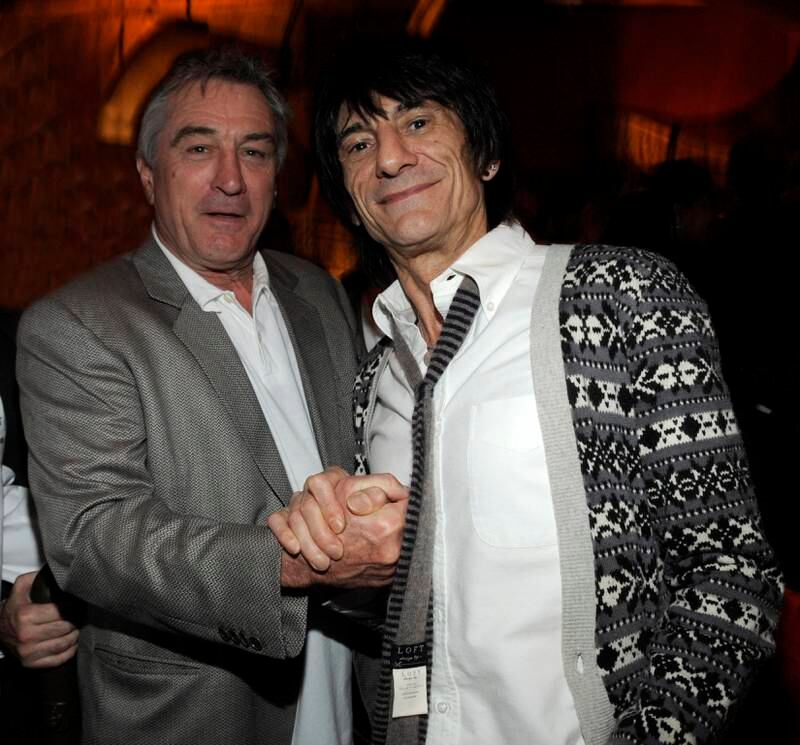 Robert De Niro and Ronnie Wood at the resort's Nobu restaurant during the opening weekend. Photo: Getty