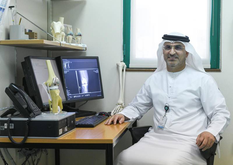 Abu Dhabi, United Arab Emirates - Dr. Yaaqoub Abdulla Al Hammadi, Consultant Orthopaedic Surgeon Knee and Sport Surgery Specialist at Sheikh Khalifa Medical Centre. Khushnum Bhandari for The National
