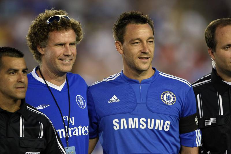PASADENA, CA - JULY 21:  Actor Will Ferrel and captain John Terry #26 of Chelsea FC pose for a photo prior to the World Football Challenge between Chelsea FC and Inter Milan at the Rose Bowl on July 21, 2009 in Pasadena, California. Chelsea FC defeated Inter Milan 2-0. (Photo by Stephen Dunn/Getty Images)