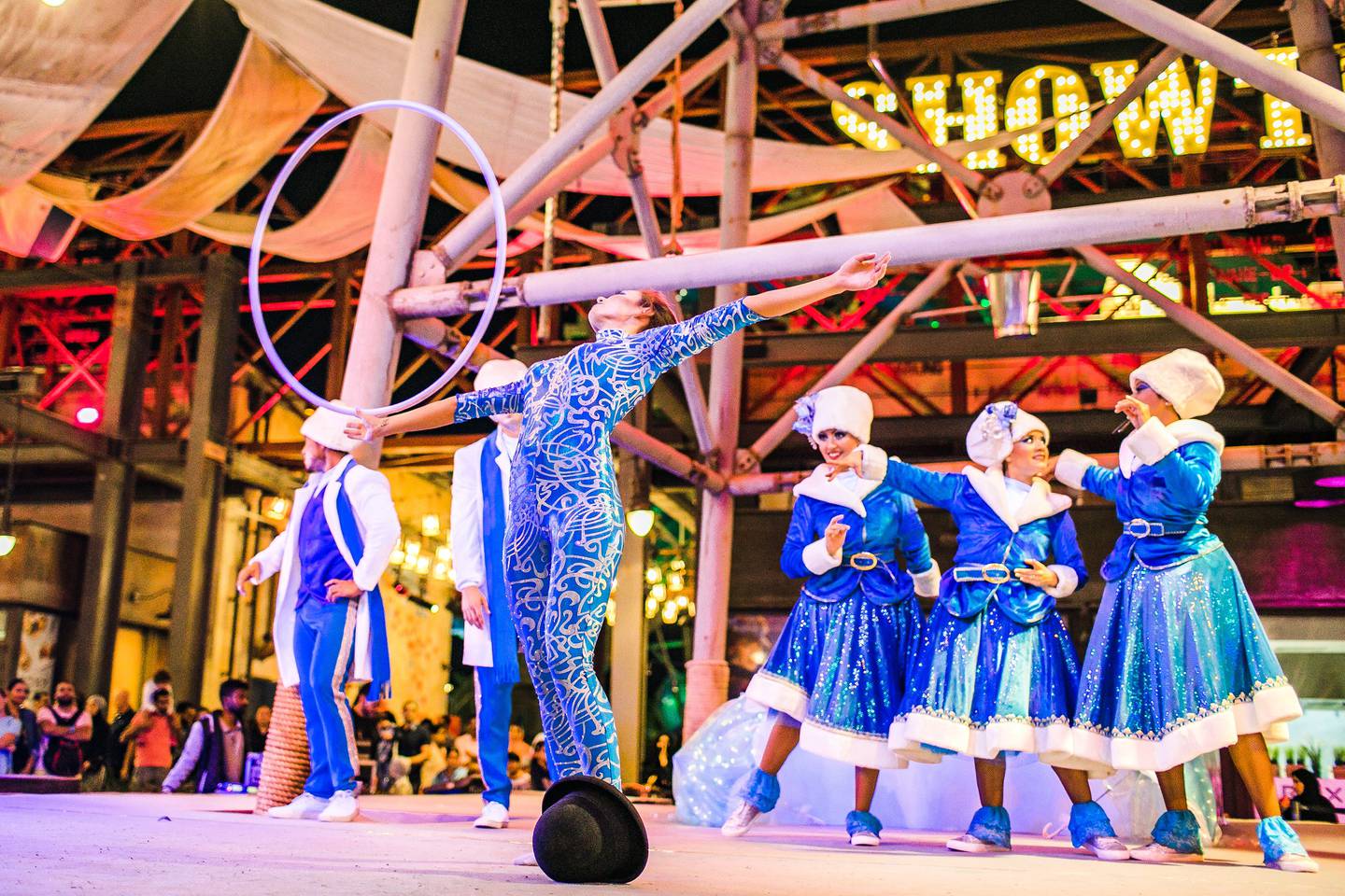There will be twice daily festive street parades through La Mer followed by a stage show with acrobats and performers. Photo: Meraas