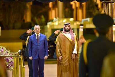 Saudi Crown Prince Mohammed bin Salman meets Iraqi Prime Minister Mustafa Al Kadhimi, in Jeddah. Reuters