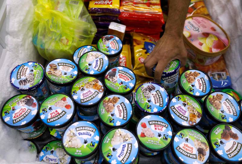 Ben & Jerry's ice cream in Jerusalem. AFP