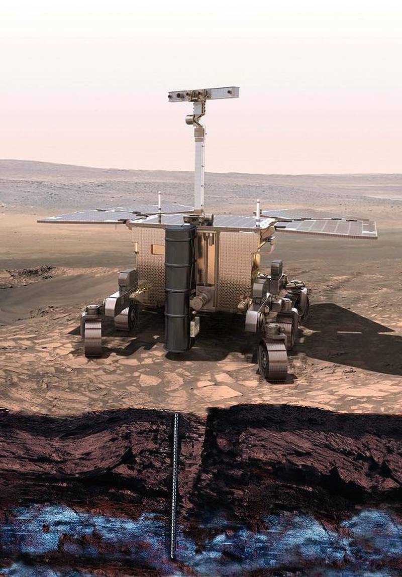 Artist's impression of ESA's ExoMars rover and Russia's science platform on Mars. Photo: NYU Abu Dhabi