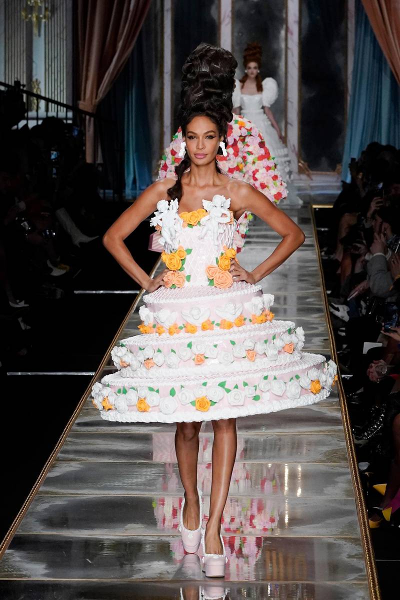 Joan Smalls walks the runway during the Moschino fashion show as part of Milan Fashion Week on February 20, 2020. Getty Images