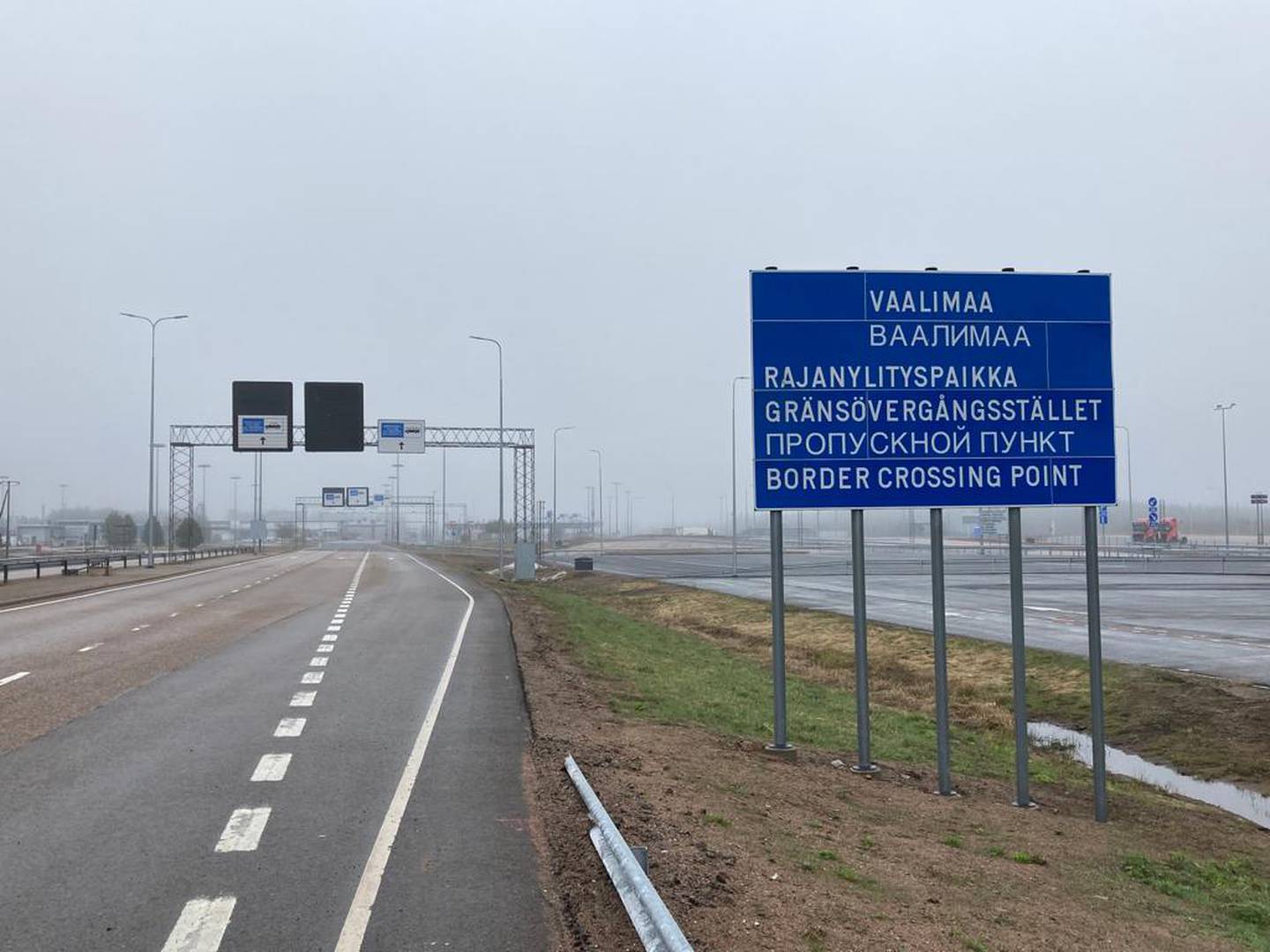 Empty roads at the Vaalimaa crossing. Thomas Harding / The National