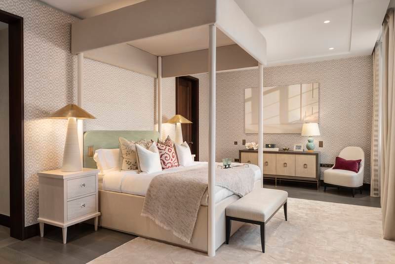 An apartment bedroom at the luxury development.